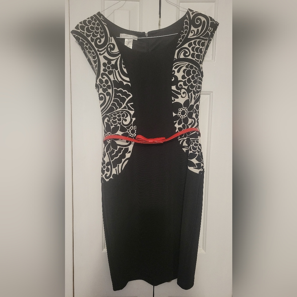 London Times Black and White Coverup Dress